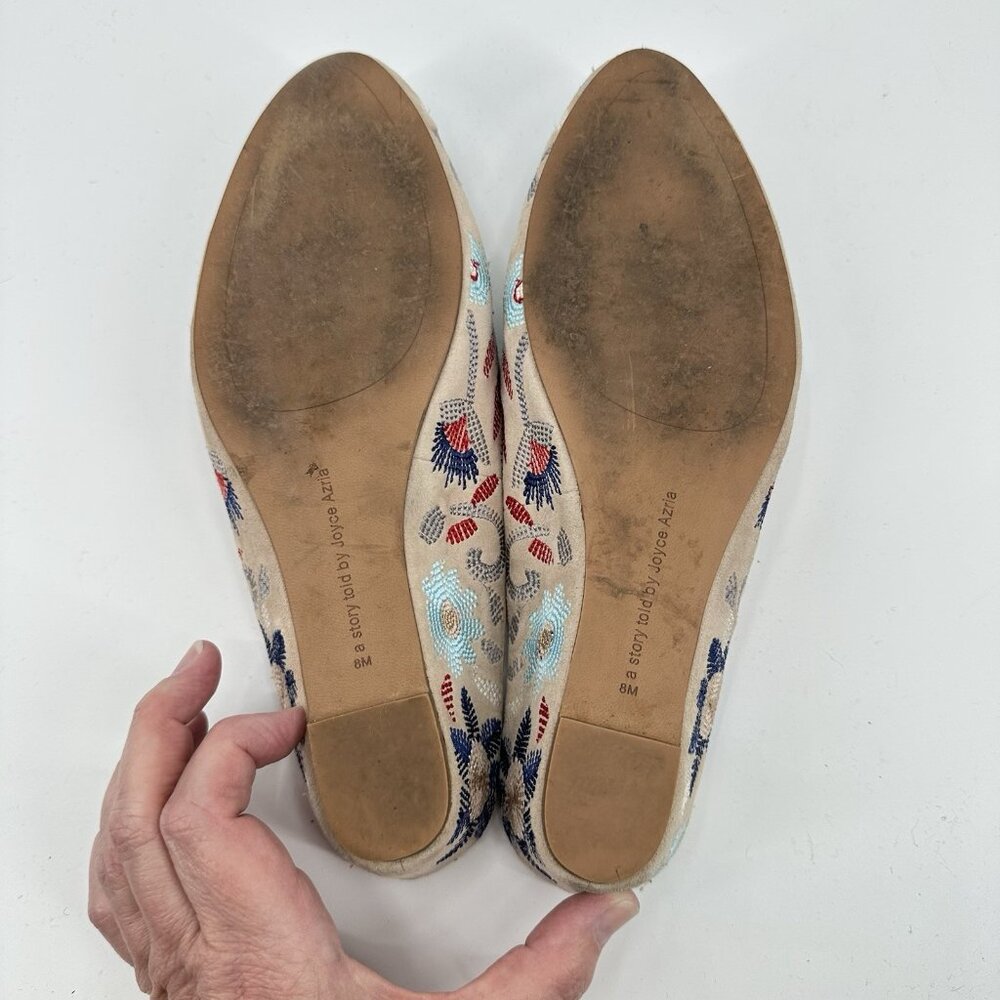 Avec Les Filles Beige Embroidered Floral Slip-On Mules - Picture 9 of 9